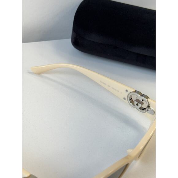 NEW Gucci GG1660S Ivory White Slim Oval Logo Sunglasses main image 6